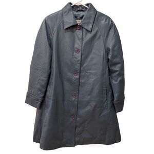 Vintage Excelled Women’s Coat Car Leather Blue Size S